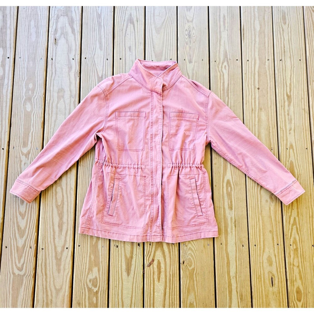 Old Navy Women’s Large Dusty Rose Pink Twill Utility Field Jacket Cinch Waist